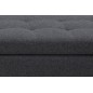 Canapé d'angle en tissu de qualité BONY, gris foncé, avec pouf-banquette, angle gauche Canapé d'angle en tissu de qualité BONY, gris foncé, avec pouf-banquette, angle gauche