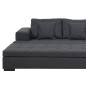 Canapé d'angle en tissu de qualité, BONY gris foncé, avec pouf-banquette, angle droit Canapé d'angle en tissu de qualité, BONY gris foncé, avec pouf-banquette, angle droit