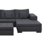 Canapé d'angle en tissu de qualité, BONY gris foncé, avec pouf-banquette, angle droit Canapé d'angle en tissu de qualité, BONY gris foncé, avec pouf-banquette, angle droit