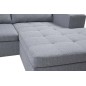 Canapé d'angle panoramique en tissu de qualité 6/7 places BOSTAR, gris clair avec méridienne, angle gauche et méridienne à droit Canapé d'angle panoramique en tissu de qualité 6/7 places BOSTAR, gris clair avec méridienne, angle gauche et méridienne à droit