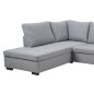 Canapé d'angle panoramique en tissu de qualité 6/7 places BOSTAR, gris clair avec méridienne, angle gauche et méridienne à droit Canapé d'angle panoramique en tissu de qualité 6/7 places BOSTAR, gris clair avec méridienne, angle gauche et méridienne à droit