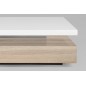 Table basse design, dessus en bois laqué blanc MARTENS