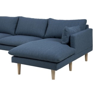 Canapé d'angle en tissu de qualité SUNDO, bleu, angle droit