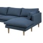 Canapé d'angle en tissu de qualité SUNDO, bleu, angle droit, 5 places