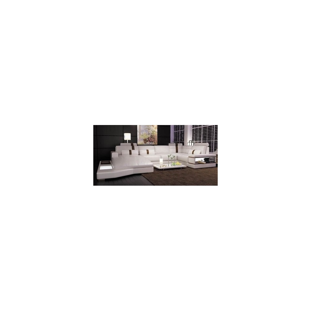 ACOMPTE du Canapé d'angle MONCEAU en cuir haut de gamme italien vachette Vénésetti Cuir Prestige luxe Gris foncé N°628 Blanc N°7 ACOMPTE du Canapé d'angle MONCEAU en cuir haut de gamme italien vachette Vénésetti Cuir Prestige luxe Gris foncé N°628 Blanc N°7