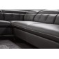Canapé d'angle en cuir de buffle italien de luxe 5/6 places VIDA, noir, angle gauche Canapé d'angle en cuir de buffle italien de luxe 5/6 places VIDA, noir, angle gauche