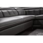 Canapé d'angle en cuir de buffle italien de luxe 5/6 places, VIDA, noir, angle droit Canapé d'angle en cuir de buffle italien de luxe 5/6 places, VIDA, noir, angle droit