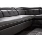 Canapé d'angle en cuir de buffle italien de luxe 5/6 places, VIDA, noir, angle droit Canapé d'angle en cuir de buffle italien de luxe 5/6 places, VIDA, noir, angle droit