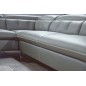 Canapé d'angle en cuir de buffle italien de luxe 5/6 places VIDA, gris foncé, angle gauche Canapé d'angle en cuir de buffle italien de luxe 5/6 places VIDA, gris foncé, angle gauche