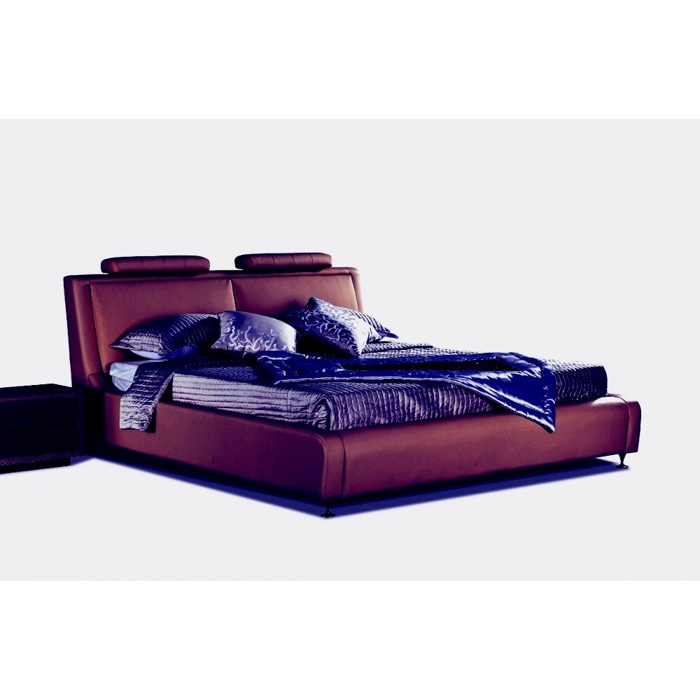 Lit en cuir italien de luxe LIVOURNE 160x200, chocolat Lit en cuir italien de luxe LIVOURNE 160x200, chocolat