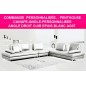 COMMANDE PERSONNALISEE- Canapé d'angle en cuir de buffle EPAIS italien de luxe 7/8 places PENTHOUSE, blanc AG07, angle droit
