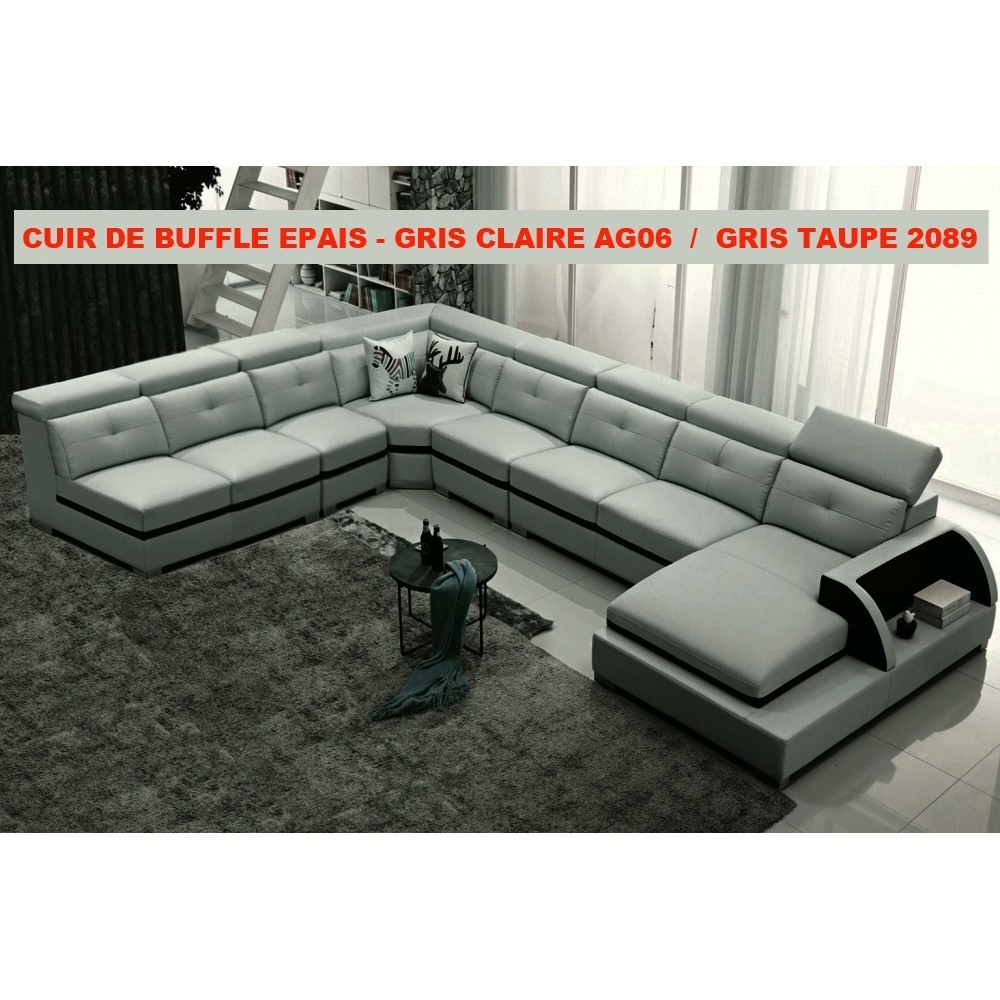 COMMANDE PERSONNALISEE POUR LE Canapé d'angle cuir buffle epais italien 9/10 places, GRAND BELLISSIMO, GRIS CLAIR AG06 et GRIS T COMMANDE PERSONNALISEE POUR LE Canapé d'angle cuir buffle epais italien 9/10 places, GRAND BELLISSIMO, GRIS CLAIR AG06 et GRIS T