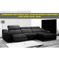 COMMANDE PERSONNALISEE Canapé d'angle double relax en CUIR EPAIS de buffle italien de luxe 5 places BiRELAX, NOIR AG03 - CUIR EP COMMANDE PERSONNALISEE Canapé d'angle double relax en CUIR EPAIS de buffle italien de luxe 5 places BiRELAX, NOIR AG03 - CUIR EP