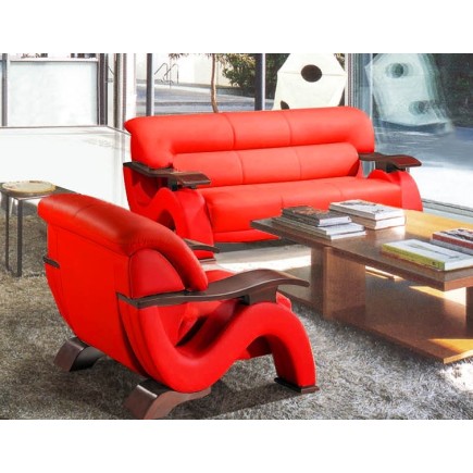 Canapé 3 places en cuir supérieur luxe haut de gamme italien TENTATION, rouge