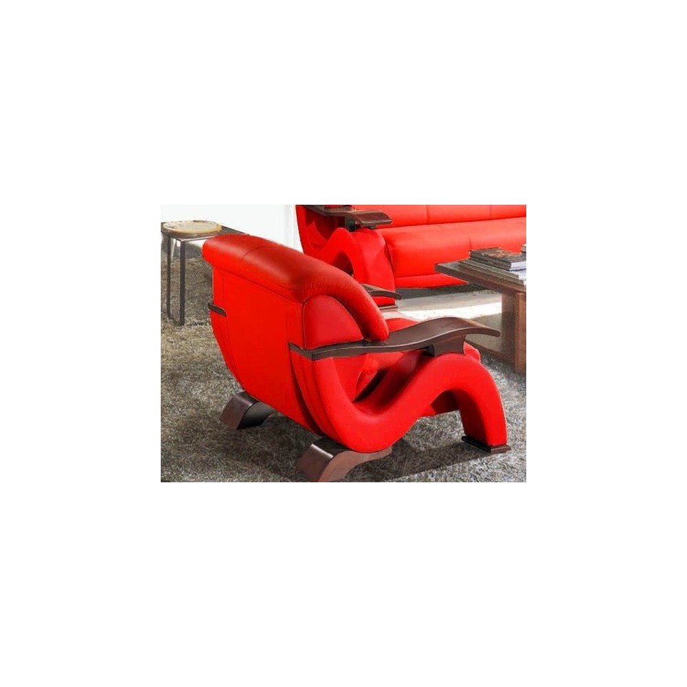 Fauteuil 1 place en cuir supérieur luxe haut de gamme italien TENTATION, rouge Fauteuil 1 place en cuir supérieur luxe haut de gamme italien TENTATION, rouge