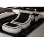 Chauffeuse Luxen et 2 poufs, couleur partie centrale : Noir & couleur des contours Blanc