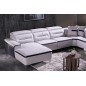 Canapé d'angle relax électrique en cuir buffle italien de luxe COMBIRELAX, blanc et noir, angle droit, 7/8 places Canapé d'angle relax électrique en cuir buffle italien de luxe COMBIRELAX, blanc et noir, angle droit, 7/8 places