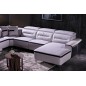 Canapé d'angle relax électrique en cuir buffle italien de luxe: COMBIRELAX, blanc et noir , angle gauche, 7/8 places Canapé d'angle relax électrique en cuir buffle italien de luxe: COMBIRELAX, blanc et noir , angle gauche, 7/8 places