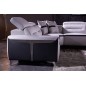 Canapé d'angle relax électrique en cuir buffle italien de luxe: COMBIRELAX, blanc et noir , angle gauche, 7/8 places Canapé d'angle relax électrique en cuir buffle italien de luxe: COMBIRELAX, blanc et noir , angle gauche, 7/8 places