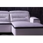 Canapé d'angle relax en cuir de buffle italien de luxe FUNRELAX , blanc et noir, angle droit, 5 places Canapé d'angle relax en cuir de buffle italien de luxe FUNRELAX , blanc et noir, angle droit, 5 places