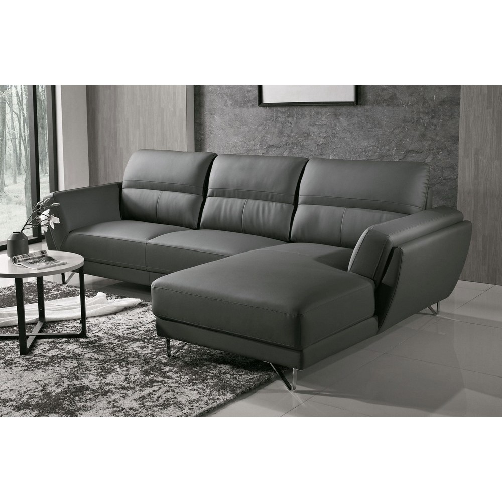 Canapé d'angle de luxe 5 places COSTA, gris foncé, angle droit Canapé d'angle de luxe 5 places COSTA, gris foncé, angle droit