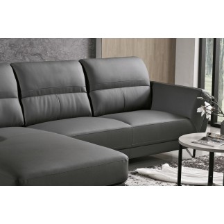 Canapé d'angle de luxe 5 places COSTA, coloris gris foncé, angle gauche
