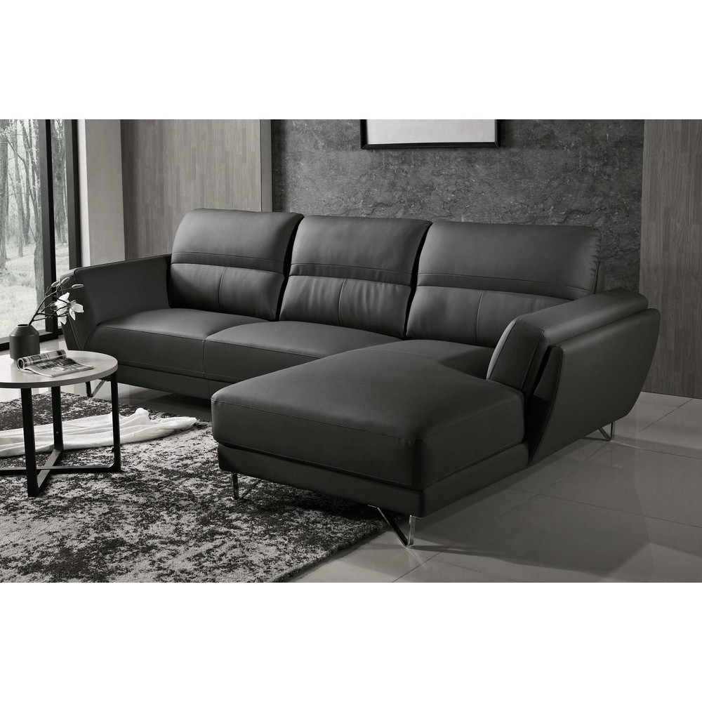 Canapé d'angle de luxe 5 places COSTA, noir, angle droit Canapé d'angle de luxe 5 places COSTA, noir, angle droit