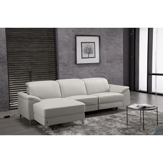 Canapé d'angle relax de luxe 5 places BRINDA, blanc, angle gauche