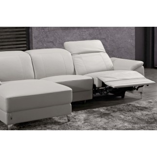 Canapé d'angle relax de luxe 5 places BRINDA, blanc, angle gauche
