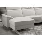 Canapé d'angle relax de luxe 5 places BRINDA, blanc, angle gauche