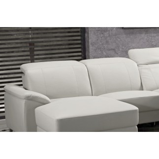 Canapé d'angle relax de luxe 5 places BRINDA, blanc, angle gauche
