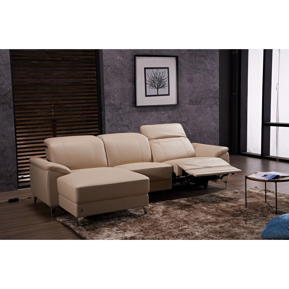 Canapé d'angle relax de luxe 5 places BRINDA, beige, angle gauche