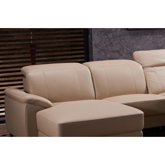 Canapé d'angle relax de luxe 5 places BRINDA, beige, angle gauche