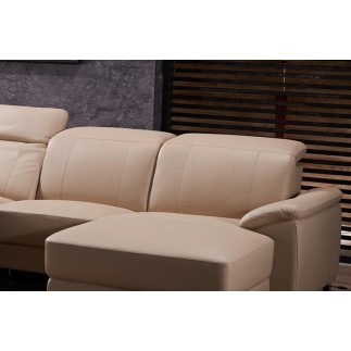 Canapé d'angle relax de luxe 5 places BRINDA, coloris beige, angle droit