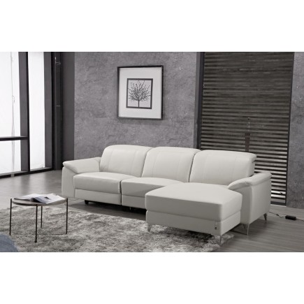 Canapé d'angle relax de luxe 5 places BRINDA, blanc, angle droit