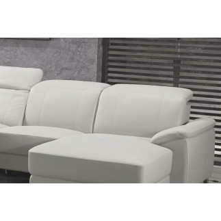 Canapé d'angle relax de luxe 5 places BRINDA, blanc, angle droit