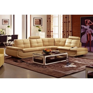 Canapé d'angle, qualité luxe 6/7 places BELLASTAR, coloris beige, angle droit