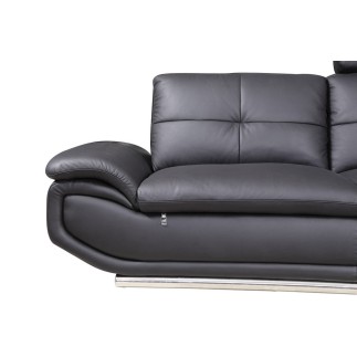 Canapé d'angle, qualité luxe 6/7 places BELLASTAR, noir, angle droit