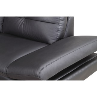 Canapé d'angle, qualité luxe 6/7 places BELLASTAR, noir, angle droit