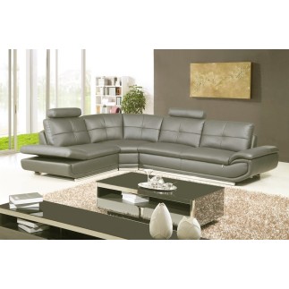 Canapé d'angle, qualité luxe 6/7 places BELLASTAR, gris foncé, angle gauche