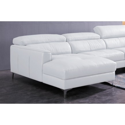 Canapé d'angle de luxe, 5 places ARGO blanc, angle gauche
