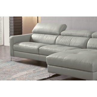 Canapé d'angle de luxe, 5 places ARGO, gris clair, angle droit