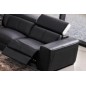 Canapé d'angle double relax électrique en cuir de buffle italien de luxe 7/8 places BESTRELAX, noir et blanc, angle droit Canapé d'angle double relax électrique en cuir de buffle italien de luxe 7/8 places BESTRELAX, noir et blanc, angle droit