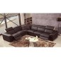 Canapé d'angle double relax électrique en cuir de buffle italien de luxe 7/8 places BESTRELAX chocolat et beige, angle gauche, Canapé d'angle double relax électrique en cuir de buffle italien de luxe 7/8 places BESTRELAX chocolat et beige, angle gauche,