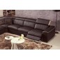 Canapé d'angle double relax électrique en cuir de buffle italien de luxe 7/8 places BESTRELAX chocolat et beige, angle gauche, Canapé d'angle double relax électrique en cuir de buffle italien de luxe 7/8 places BESTRELAX chocolat et beige, angle gauche,