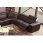 Canapé d'angle double relax électrique en cuir de buffle italien de luxe 7/8 places BESTRELAX, chocolat et beige, angle droit, Canapé d'angle double relax électrique en cuir de buffle italien de luxe 7/8 places BESTRELAX, chocolat et beige, angle droit,