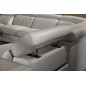 Canapé d'angle double relax électrique en cuir de buffle italien de luxe 7/8 places BESTRELAX noir et blanc, angle gauche, Canapé d'angle double relax électrique en cuir de buffle italien de luxe 7/8 places BESTRELAX noir et blanc, angle gauche,