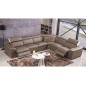 Canapé d'angle double relax électrique en cuir de buffle italien de luxe 7/8 places BESTRELAX, moka et blanc, angle droit, Canapé d'angle double relax électrique en cuir de buffle italien de luxe 7/8 places BESTRELAX, moka et blanc, angle droit,
