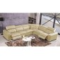 Canapé d'angle double relax électrique en cuir de buffle italien de luxe 7/8 places BESTRELAX, beige et blanc, angle droit, Canapé d'angle double relax électrique en cuir de buffle italien de luxe 7/8 places BESTRELAX, beige et blanc, angle droit,