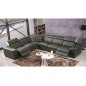 Canapé d'angle double relax électrique en cuir de buffle italien de luxe 7/8 places BESTRELAX gris foncé et blanc, angle gauche, Canapé d'angle double relax électrique en cuir de buffle italien de luxe 7/8 places BESTRELAX gris foncé et blanc, angle gauche,